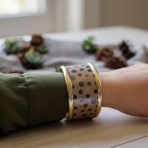 Gold and Brown Cheetah Cuff Bracelet